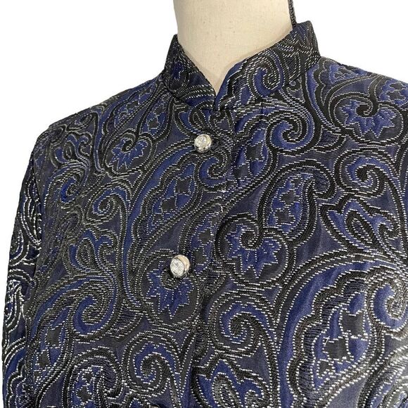 MSK Button Up Blazer Jacket Navy Blue - Picture 3 of 8